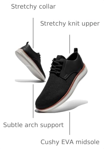 Image of Men's Casual Dress Oxfords Shoes Breathable Knit Leisure Fashion Sneakers Lightweight Comfortable Walking Shoes