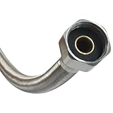 PHITUODA 16 Inch Faucet Supply Line Connector, 1/2" I.P. Female Thread to 1/2" I.P. Female Supply Line Braided Stainless Steel Straight Thread Faucet Hose Replacement for Bathroom
