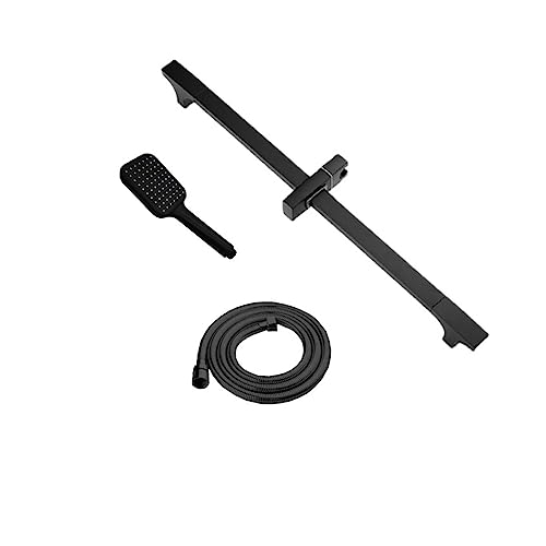 Colonne de douche noire mate avec douchette réglable barre coulissante Set F