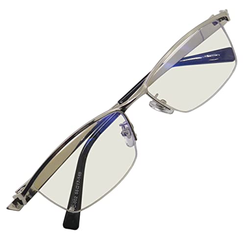 OTC 002TG トライガード 紫外線 ブルーライト イエローライト カット 伊達メガネ メンズ 大きいサイズ おしゃれ かっこいい ちょい悪 ナイロール (超幅広, SV)