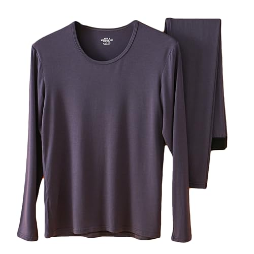 Letuwj Thermal underwear men's bottoming thermal underwear set Dark grey 2XL