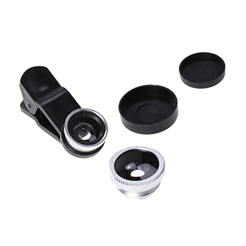 SEWACC Mobile Phone Lens Wide Angle Upgraded Macro Fisheye Clip Lens for Smartphones Professional Photography Accessory Silver