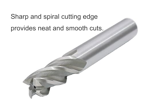 Image of NACX 1 /8 inch HSS Spiral End Mill Milling Cutter, 1 /4 inch Shank High Speed Steel Straight Drill Bits Cutter Tool for Wood Aluminum Steel Titanium Plastic, 4 Flute, 5Pcs