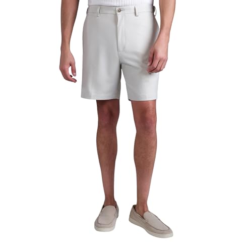 Haggar Men's Cool 18 Pro Straight Fit Flat Front 4-Way Stretch Expandable Waist Short, String, 44