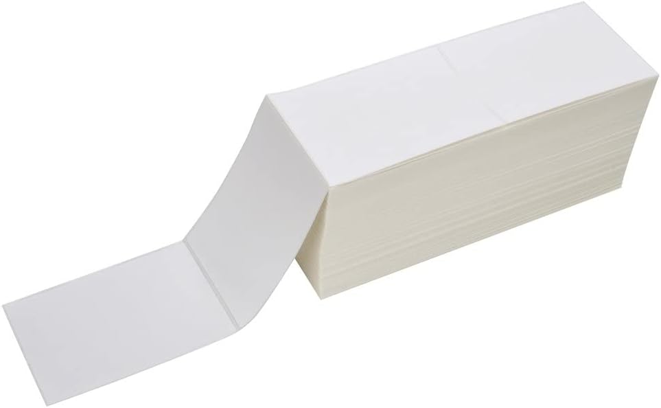 10 Stacks (20000 Labels) 4"x6" Fanfold Direct Thermal Shipping Labels for Zebra, Elton