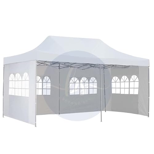 Image of Beyond Sky Gazebo Outdoor Canopy Tent 10 x 20 feet with 3 Side Window European Covers - Portable Tent | Canopy 2 mins Installation 50kg (White)