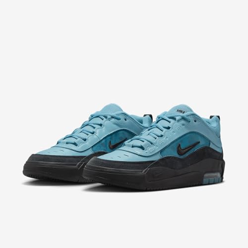 Image of Nike Air Max Ishod Skate Shoes (HF7812-400, Denim Turquoise /Denim Turquoise /Black /Black) Size 5