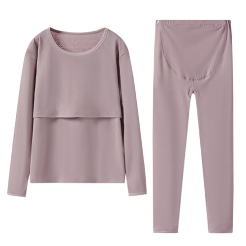 Sous-vêtements thermiques femme maternité chaud ensemble pyjama coton