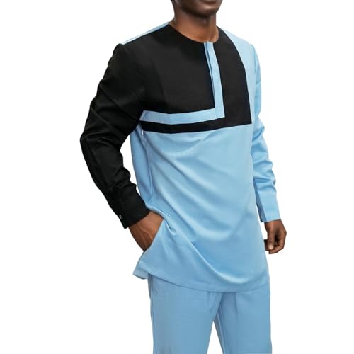 African Suits for Men Patchwork 2 Piece Set Fashion Outfit Nigerian Dashiki Wedding Clothing Attire Tracksuits3