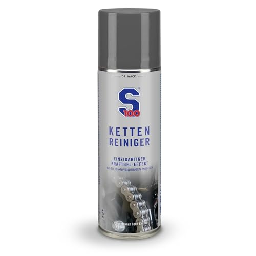 DR. WACK S100 Kettenreiniger 300 ml - Motorrad Kettenspray mit Gel-Formel - Schutz vor Verschleiß & Korrosion - Für für O/X/Z-Ring - Hochwertige Motorradpflege