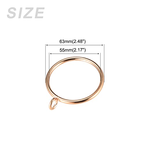 METALLIXITY Curtain Rings, (2.17 Inch) 16Pcs, Metal Drapery Hanging Ring with Eyelets - for Household Window Door Rods Gold Tone - Image 2