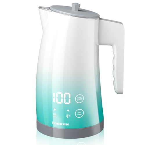 Fashome Electric Kettle with Keep Warm Function,1.25 Litre 1300W with Quiet Boil,Auto Shut-Off & Boil-Dry Protection,BPA-Free with Cordless Design,Removable Lid for Home or Office(Blue Gradient)