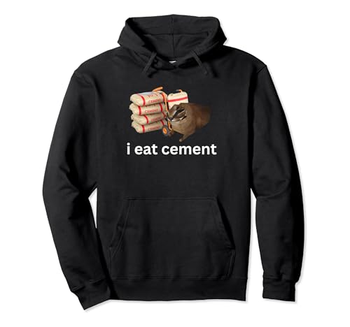 Meme divertente di I Eat Cement Cursed Cat Unhinged Felpa con Cappuccio