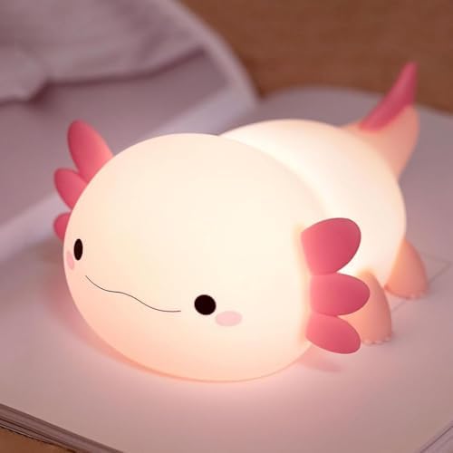 Axolotl Lamp,Cute Axolotl Night Light,Dimmable Silicone Animal Nu...
