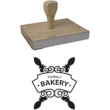 Infusion Family Bakery Rolling Pin Cross Rubber Stamp, 6 X 5 Wood Stamp