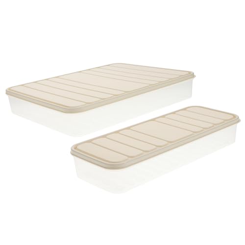 DEARMAMY 2 piezas Caja Organizadora para Frigorífico Contenedores Plásticos Transparentes para Almacenamiento de Alimentos Resistentes y Seguros Aptos para Carne Verduras y Frutas Diseño