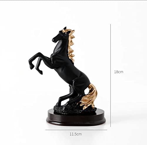 Image of AUGEN Polyresin Black Horse Idol Statue Showpiece for Home Decor Decoration and Gifting (1 Piece, 1395B)