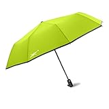 Extreme Degrees High Visibility Neon-Umbrella. Compact Lightweight Folding Umbrella with LED Flashlight. Protects from Rain or Sunlight- UV Protection. Men, Women & Kids.