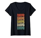 Womens Dave Vintage Retro V-Neck T-Shirt