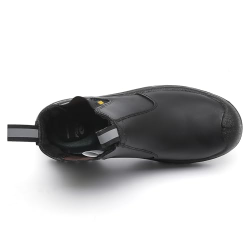 DRKA Men's Chelsea Steel Toe Work Boots – Waterproof, Slip-Resistant, Anti-Puncture Safety Shoes for Construction & Outdoor Work4