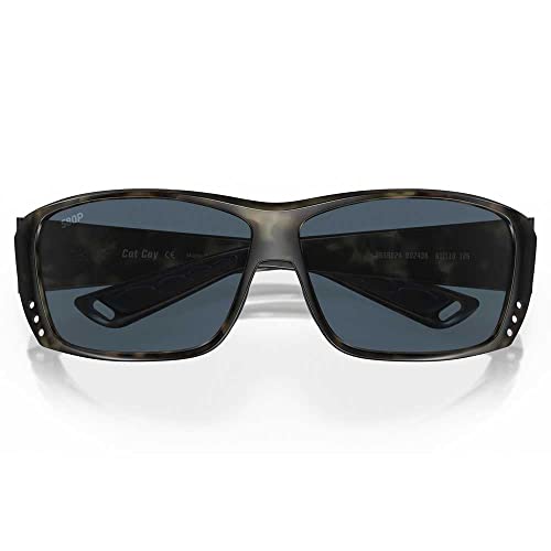 Image of Costa Del Mar Mens Cat Cay Rectangular Sunglasses, Wetlands /Grey Polarized-580P, 61 mm