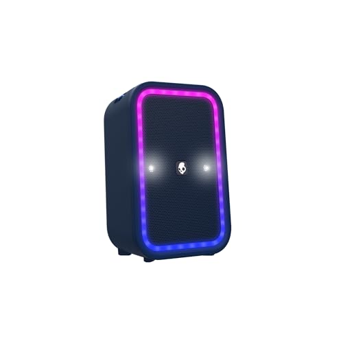 Image of Skullcandy Stomp Bluetooth Speaker - IPX7 Waterproof Wireless Portable Speaker, with LED Lightshow & Strobe Modes, 12 Hour Battery, Multi-Link, & USB-C & USB-A Output Charging (Stomp, Navy)