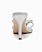 Coutgo Womens Heeled Sandals Strappy Square Toe Flip Flops Fashion Thong Slip on Stiletto Sandals, Silver, Size 8