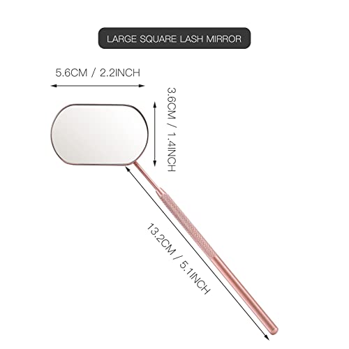 Pretty memory Lash Mirror, 2.2Inches Stainless Steel Makeup Mirror, Eyelash Extensions Accessories for Lash Extension Supplies, Lash Tech Must Haves (Rose Gold) - Thumbnail 2