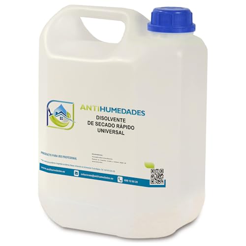Disolvente Secado Rápido Universal Antihumedades (5 ltr) - Reduce la viscosidad, aumenta el agarre de la pintura y para limpieza de útiles