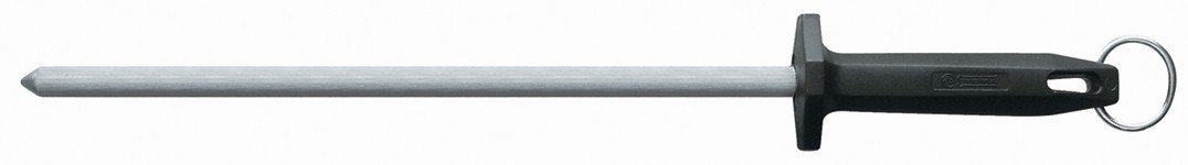 Mundial 12" Round Sharpening Steel Black Handle