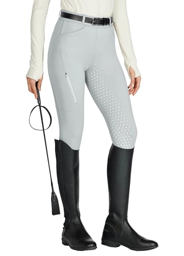 Willit Leggings De Equitación Para Mujer, De Silicona, Con Cintura Alta, Elásticos, Con Bolsillo De Cremallera, Trabillas Para Cinturón, Gris Claro, M Willit Leggings De Equitación Para Mujer, De Silicona, Con Cintura Alta, Elásticos, Con Bolsillo De Cremallera, Trabillas Para Cinturón, Gris Claro, M
