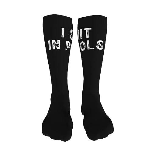I Shit In Pools Knee High Socks For Women Long Tube Socks Athletic Compression Socks Unisex High Socks Girls3