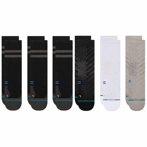 Image of Stance Ultralight & Light Performance Crew Socks Bundle - Franchise Black & Multicolor, Large (6 Pairs)