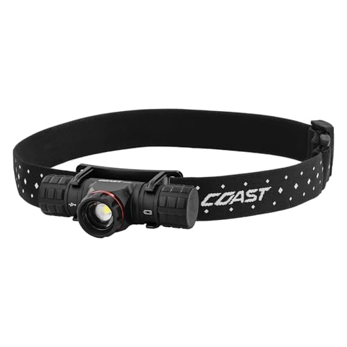 Coast XPH30R 1200 Lumen USB-C Rechargeable Dual Power Headlamp with Twist Focus Beam and Magnetic...
