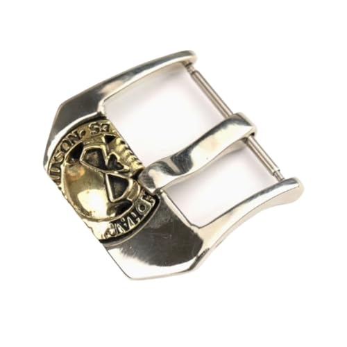 20mm 22mm 24mm Skull Head Retr Vintage Personality Bronze Buckle For PAM Big Watch Rubber Leather Strap Watchband Bracelet(20mm)
