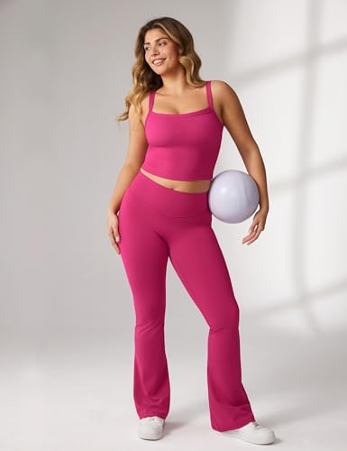 Image of UNISSU Hugcurve Adjustable Longline Sports Bra Square Neck Workout Tank Crop Tops for Women with Built in Bra Padded Camisole