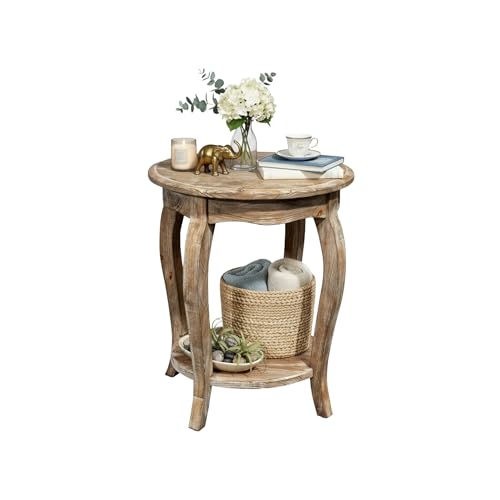 Alaterre Austerity Reclaimed Round End Table, Driftwood (ARSA1525)