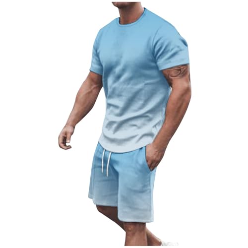 Survêtement fitness doux homme - Ensemble t-shirt short sport respirant d'été