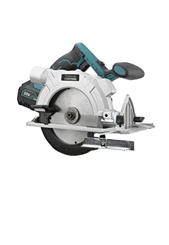 TOOLS LIFE 丸ノコ 丸鋸 まるのこ 電動 マルノコ 充電式 ガイド 定規 刃径 165mm 20V 急速充電 切断角度調節 集塵機接続可 替刃 4000mAhバッテリー 大容量 木工切断 充電式切断機 DIY日曜大工 木工作業 日本語取扱説明書