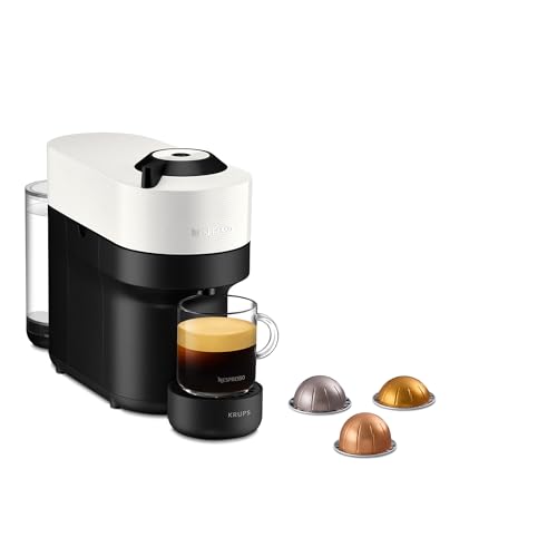 Nespresso Machine à Café Krups Vertuo POP Blanche Cafetière à Capsules YY4889FD