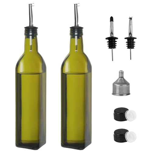 Opiniones y reviews de Aceiteras y recipientes para aliños - los más vendidos. 44 Set 2 Botellas de Dispensador De Aceite 500 ml Cada Una Con Boquillas Antigoteo De Acero inoxidable, Embudo y Tapas Herméticas. Ideal Para Cocina, Aceite de Oliva, Aderezo,...