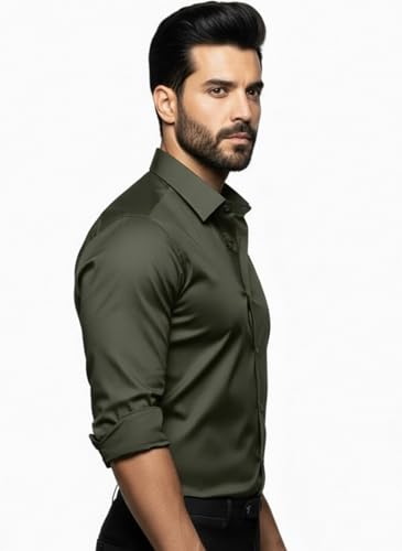 Image of Amazon brand - INKAST Men's Stylish Solid Satin Casual Shirt for Men Full Sleeves| Poly Satin Silk Shirt