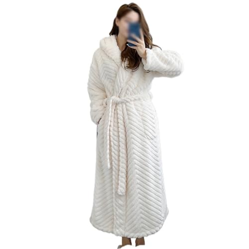 Chemise de nuit épaisse à capuche et peignoir allongé pour l'hiver