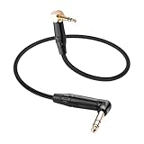 Cavo stereo a 90° da 1/8 a 1/4 con conduttore OFC ad alta purezza e connettori placcati in oro 24K resistenti alla corrosione minimizzano la perdita di segnale e le interferenze elettromagnetiche. Fornisce un audio stereo cristallino senza rumore, crepe o distorsioni per apparecchiature audio professionali.