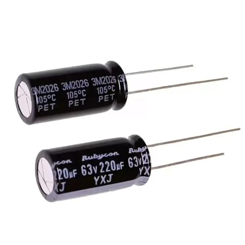 Condensateur électrolytique aluminium 63V 220uF haute fréquence radial 10x20mm pour circuit imprimer