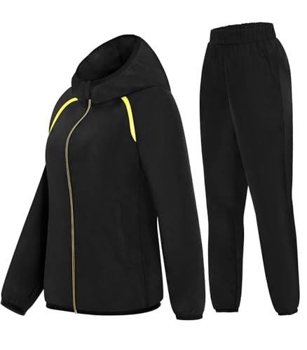 Women’s Rain Suit Waterproof Hiking Pants Windproof Rain Jacket Raincoat with Hook Pocket - Main Image