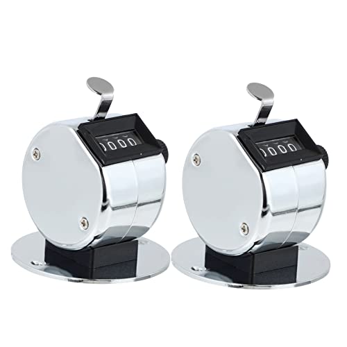 Toyvian 2Pcs Handheld Tally Counter Portable Metal Counting Clicker for Students Events and Activities Up for School Golf and Competitions