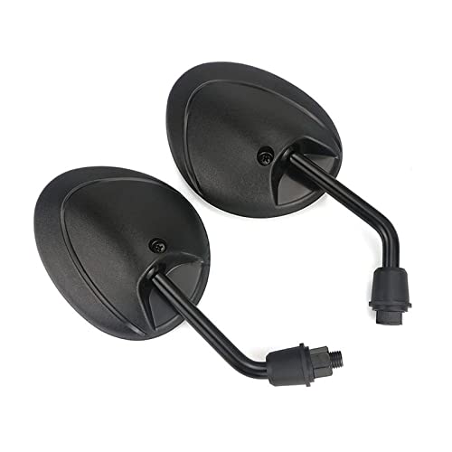 Rétroviseur moto universel ovale en aluminium noir avec filetage 10mm pour Ducati
