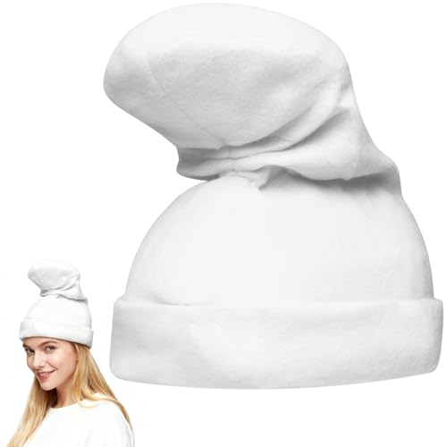 Kinyazre White Elf Hat Costume for Halloween Gnome Cartoon Cosplay
