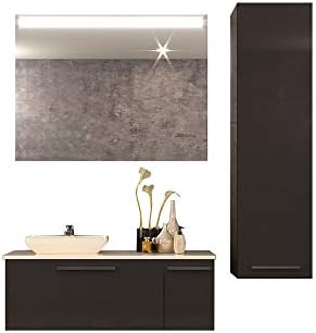 Casa Mare 48" Glossy Grey Modern Wall Mount Bathroom Vanity and Sink Combo(Helmos)